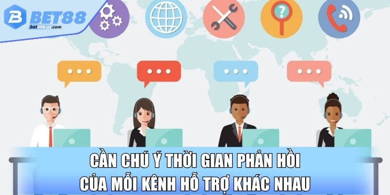 Cần chú ý thời gian phản hồi của mỗi kênh hỗ trợ khác nhau