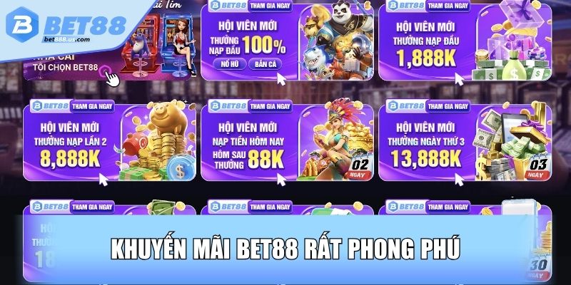 Khuyến mãi Bet88 rất phong phú