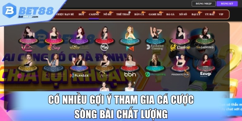 Có nhiều gợi ý tham gia cá cược sòng bài chất lượng