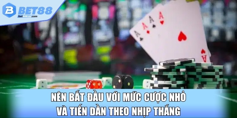 Nên bắt đầu với mức cược nhỏ và tiến dần theo nhịp thắng